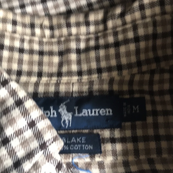 🚨B2G1 POLO RALPH LAUREN Brown Tan Plaid Cotton Long Sleeve Button Up - Picture 5 of 7